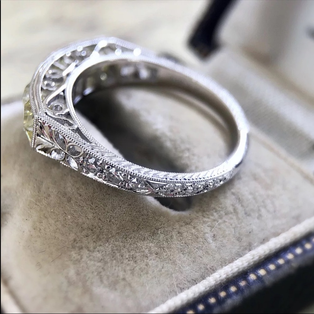 New Vintage 925 Square Diamond Ring - Picture 3 of 5